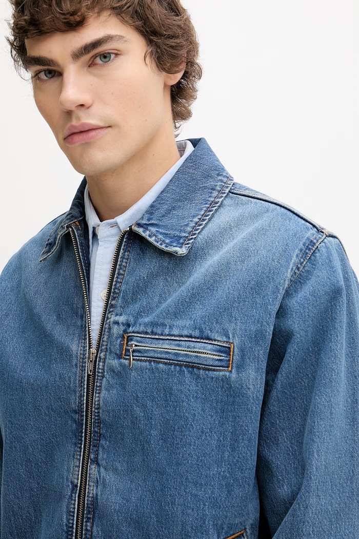Levi's krátka bunda pánska rifľová CRISTOBAL GARAGE modrá 005BL.0002