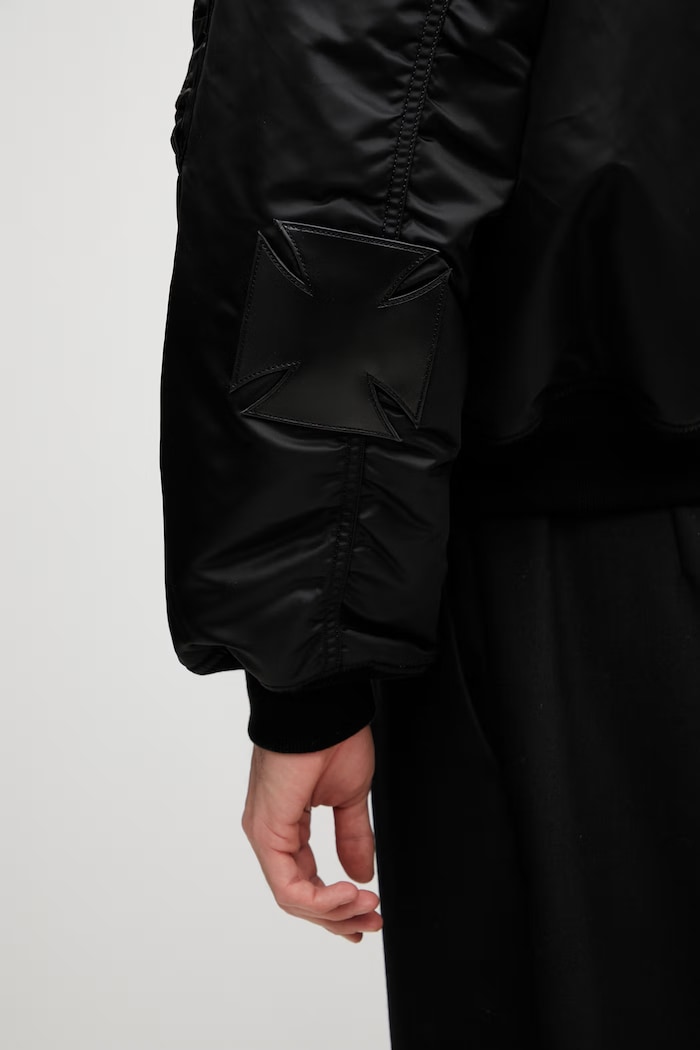 Vetements Leather Crosses Men's bomber jacket ME76BJ004B black