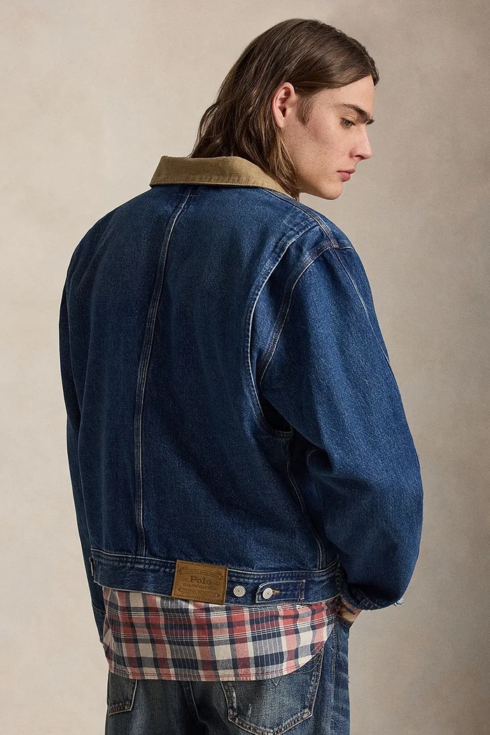 Polo Ralph Lauren Džínsová bunda pánska rifľová 710P08157 tmavomodrá SS26
