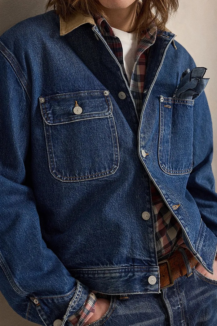 Polo Ralph Lauren Džínsová bunda pánska rifľová tmavomodrá 710P08157