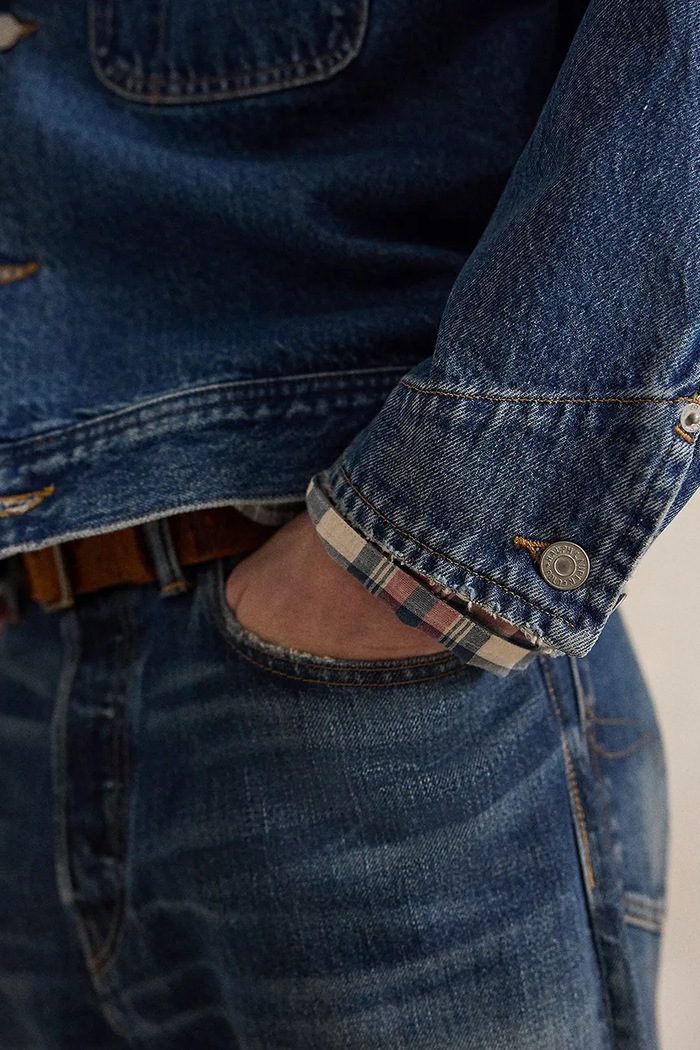 Polo Ralph Lauren Džínsová bunda pánska rifľová 710P08157 tmavomodrá
