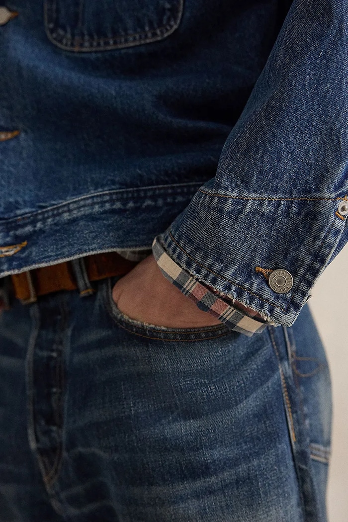 Polo Ralph Lauren Džínsová bunda pánska rifľová 710P08157 tmavomodrá