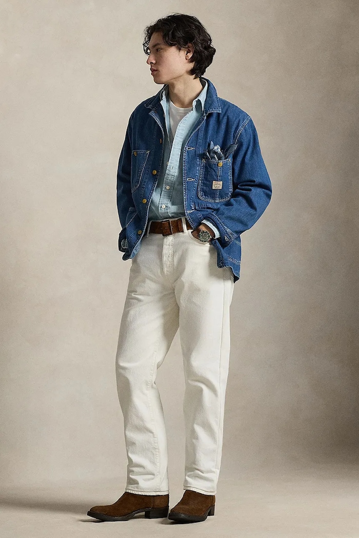Odzież Polo Ralph Lauren kurtka przejściowa męska jeansowa 710P08160 granatowy
