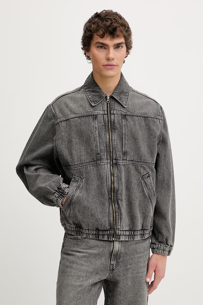 Levi's geacă jeans JAANAI JACKET necaptusit gri 005AK