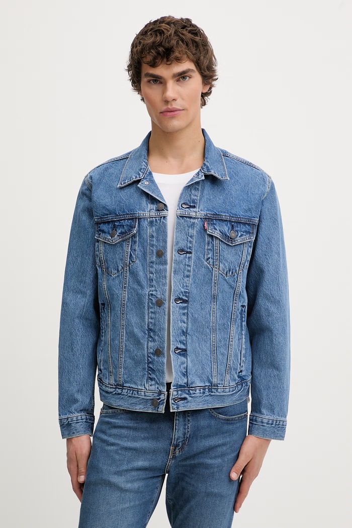 Levi's kurtka jeansowa bawełniana THE JACKET bez kaptura niebieski 72334.0773