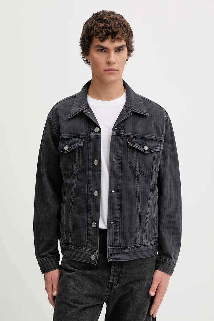Levi's kurtka jeansowa RELAXED FIT bez kaptura czarny A5782.0086