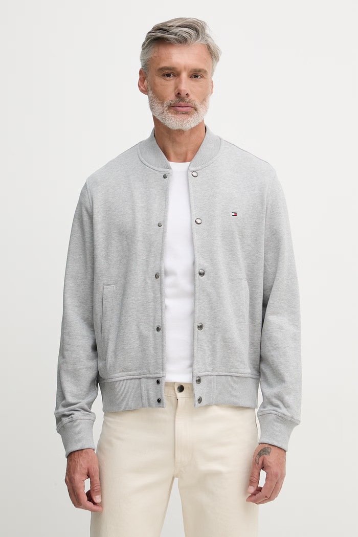 Tommy Hilfiger geacă bomber pentru bărbați, din bumbac gri MW0MW42470