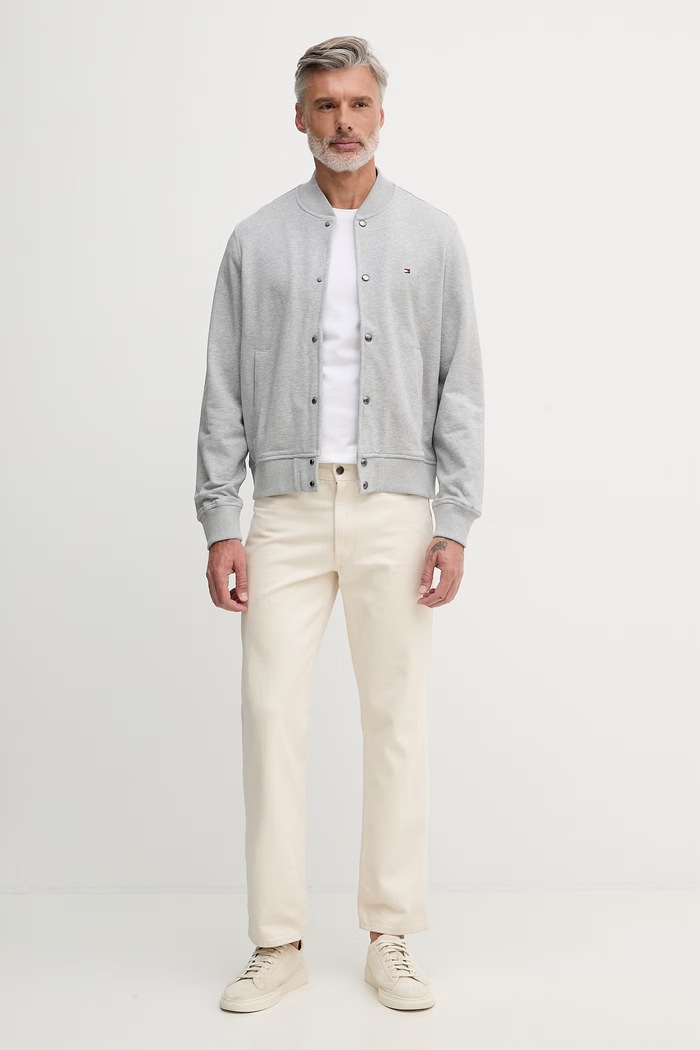 Tommy Hilfiger geacă bomber pentru bărbați, din bumbac MW0MW42470 gri SS26