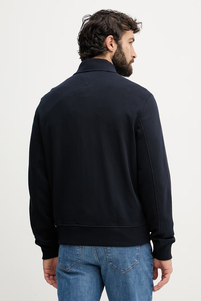 Oblečenie Tommy Hilfiger bunda bomber pánska bavlnená MW0MW42470 tmavomodrá