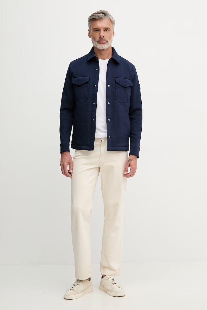 Tommy Hilfiger košeľová bunda pánska MW0MW42486 tmavomodrá SS26