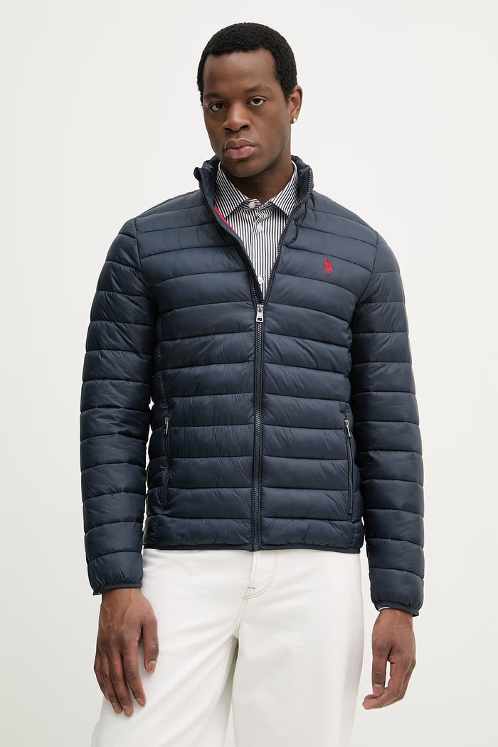 U.S. Polo Assn. pánska bunda LIGHTWEIGHT BOUND QUILTED jemné zateplenie tmavomodrá MUP3905