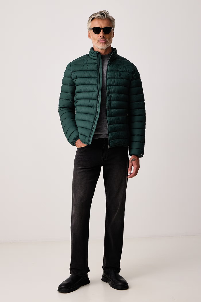 U.S. Polo Assn. Kurtka męska LIGHTWEIGHT BOUND QUILTED MUP3905 zielony SS26