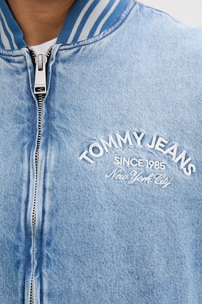 Tommy Jeans geacă bomber pentru bărbați, din bumbac DM0DM22498 albastru