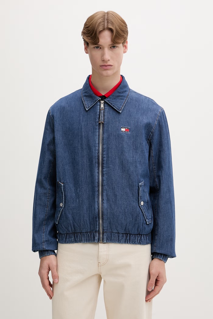 Tommy Jeans kurtka przejściowa męska jeansowa niebieski DM0DM22846