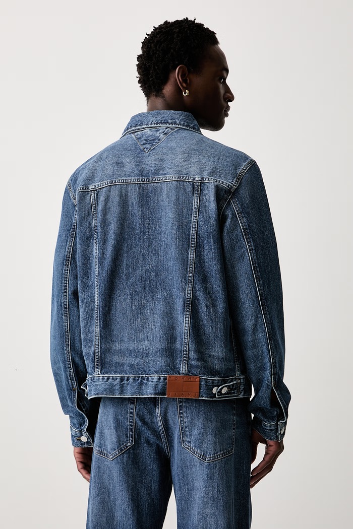 Oblačila Tommy Jeans prehodna jakna moška denim DM0DM23003 modra