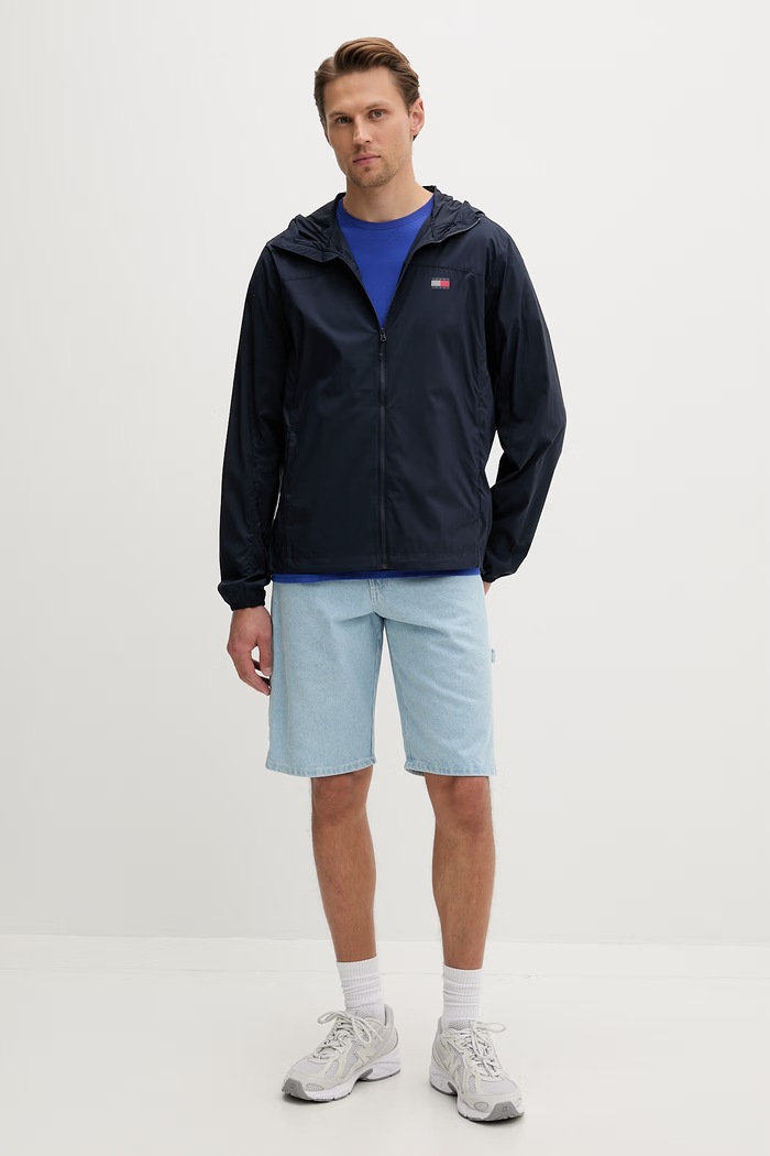 Tommy Jeans prechodná bunda pánska DM0DM23112 tmavomodrá SS26