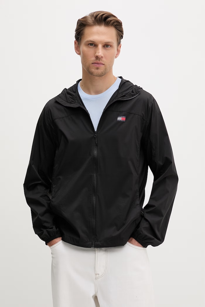 Tommy Jeans prechodná bunda pánska čierna DM0DM23112
