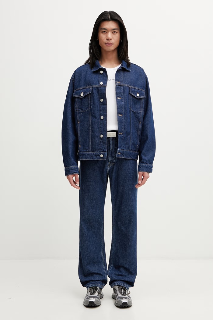 Maison Kitsuné Trucker džínová bunda pánská QM02101WD4026