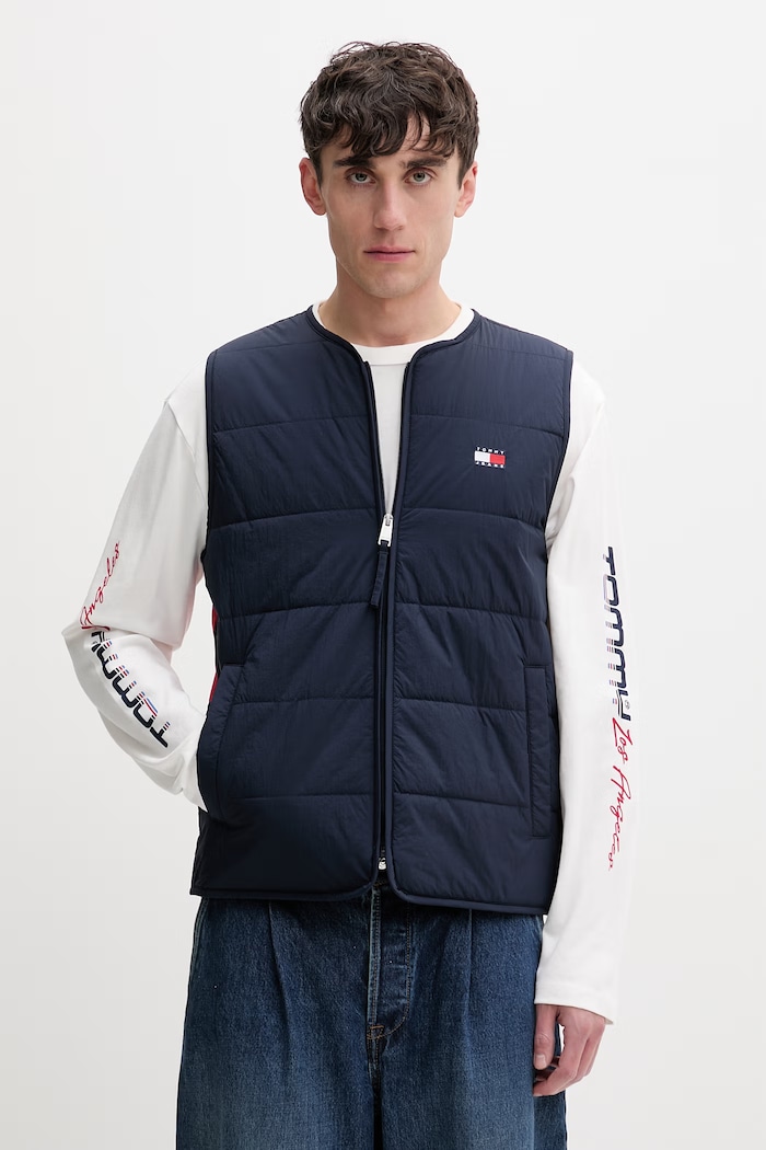 Oblečenie Tommy Jeans vesta pánska DM0DM23069 tmavomodrá