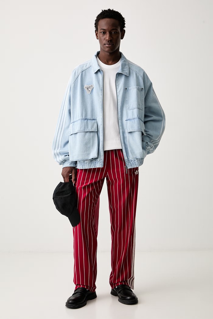 adidas Originals džínová bunda pánská bavlněná KX4824 modrá SS26