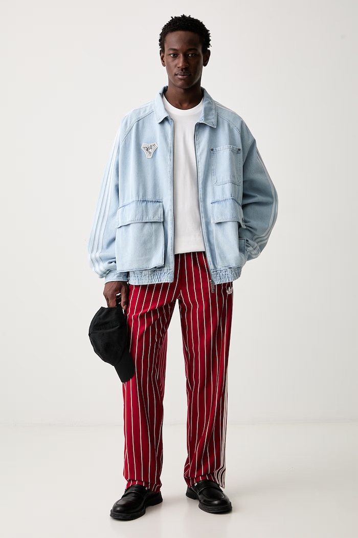 adidas Originals džínová bunda pánská bavlněná KX4824 modrá SS26