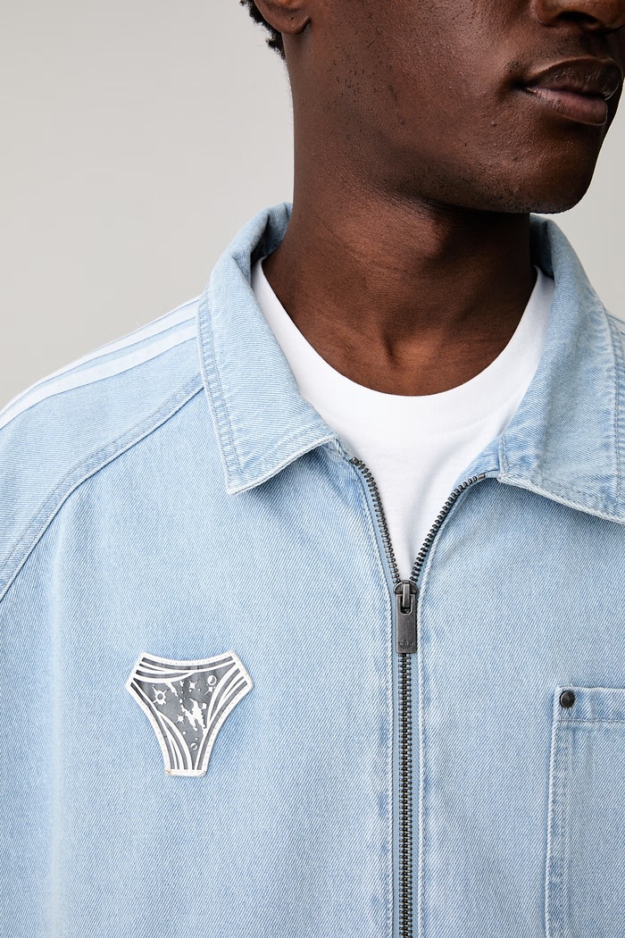 adidas Originals džínová bunda pánská bavlněná KX4824 modrá
