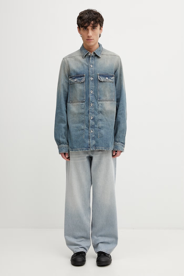 Rick Owens DRKSHDW kurtka jeansowa męska DU01F4755.DWB