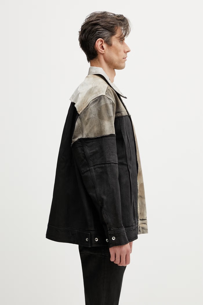 Rick Owens DRKSHDW Jumbo Worker krótka kurtka jeansowa męska brązowy DU01F4761.COMW1A
