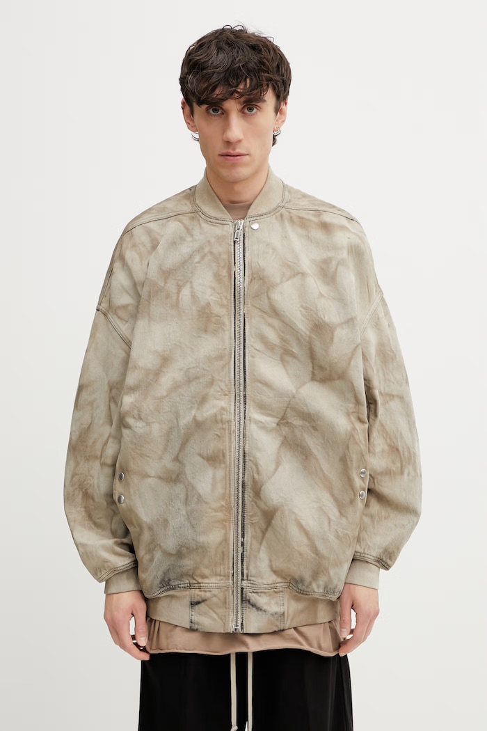 Rick Owens DRKSHDW Jumbo Flight bomber bavlněný pánský hnědá DU01F4776.DST
