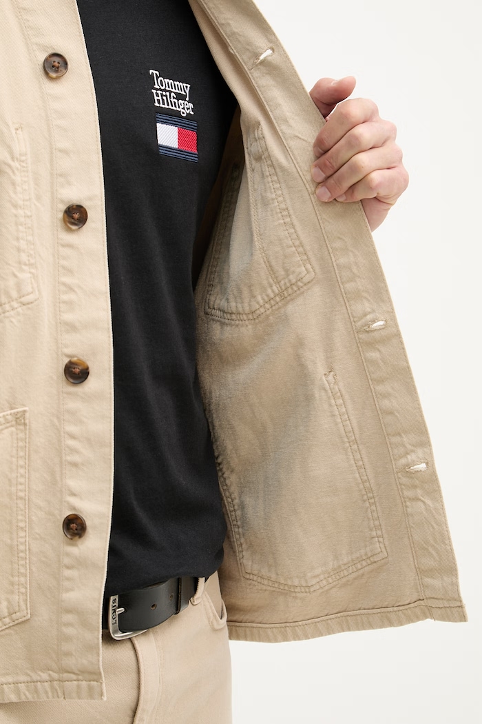 Tommy Hilfiger košeľová bunda pánska bavlnená MW0MW42333