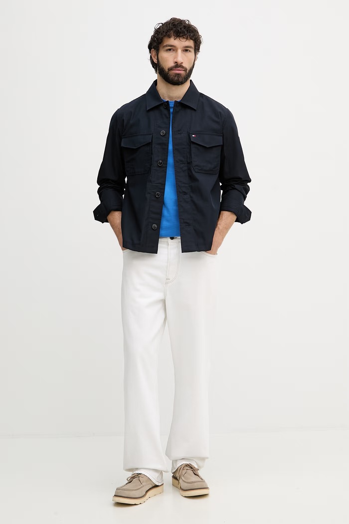 Tommy Hilfiger prijelazna muška jakna s pamukom MW0MW38712 mornarsko plava SS26