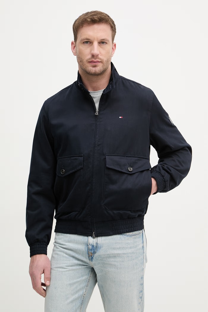 Tommy Hilfiger prechodná bunda pánska tmavomodrá MW0MW42507