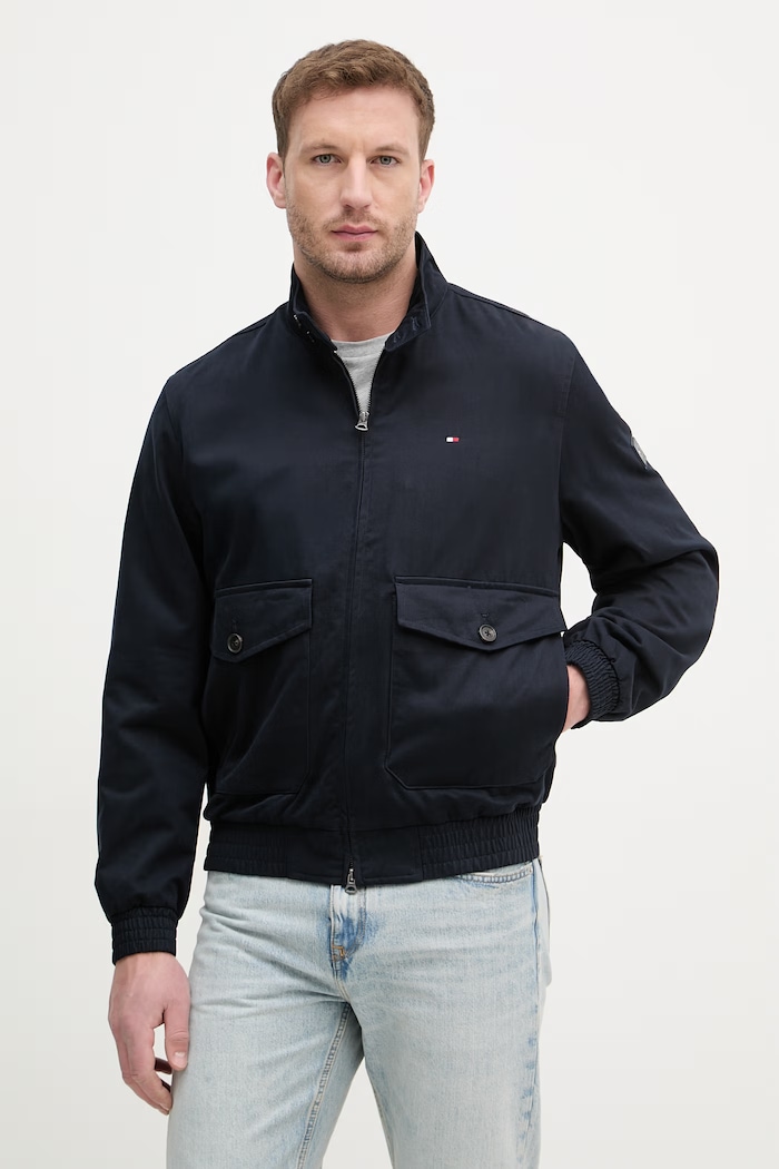 Tommy Hilfiger prechodná bunda pánska tmavomodrá MW0MW42507