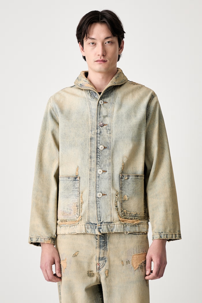 Kenzo WorkwearJacket куртка из денима для мужчин бежевый FG55DV1146Q8