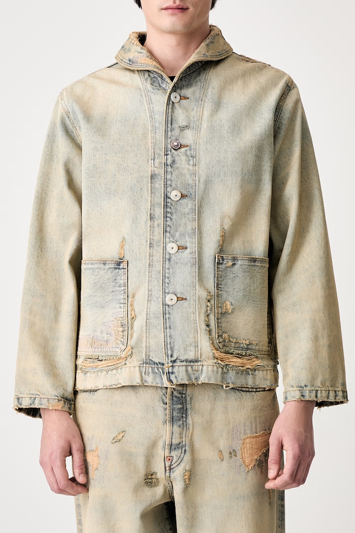 Kenzo WorkwearJacket куртка из денима для мужчин бежевый FG55DV1146Q8
