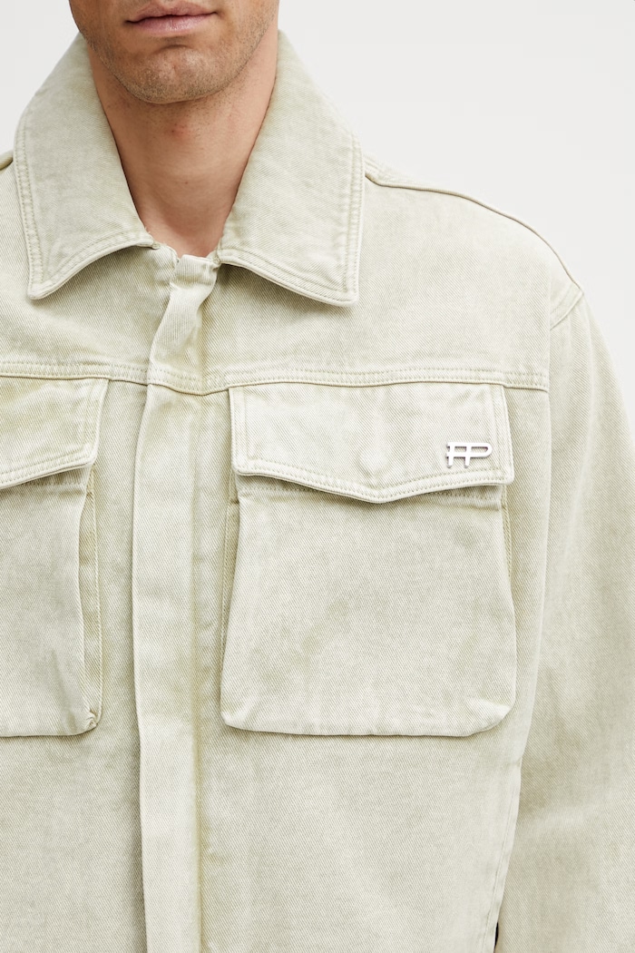 Filling Pieces Denim Jacket kurtka jeansowa bawełniana męska zielony 412660501136.302