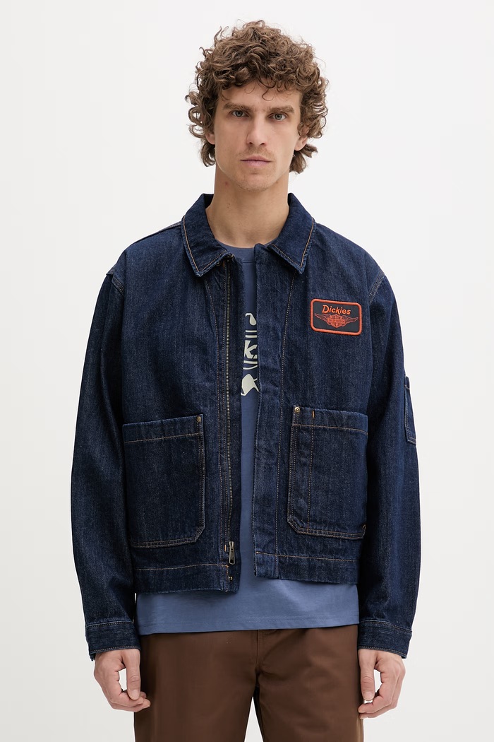 Îmbrăcăminte Dickies geacă de tranziție pentru bărbați, din denim DK0A881RRNB1 bleumarin
