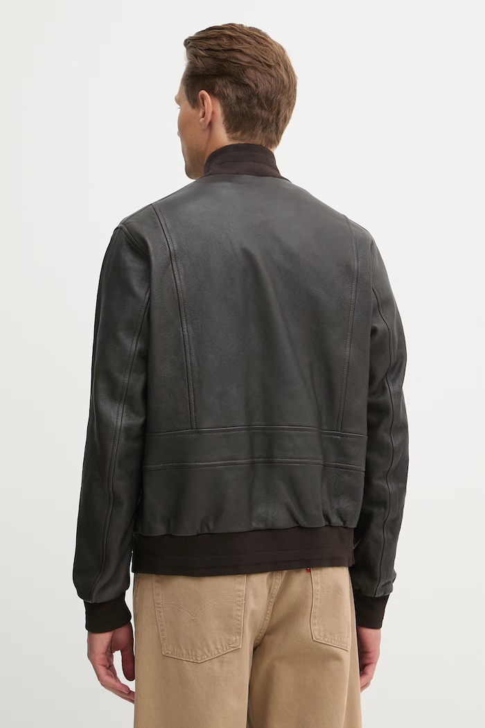 Oblečenie Kožená bunda bomber Aeronautica Militare PN5062U100535 hnedá