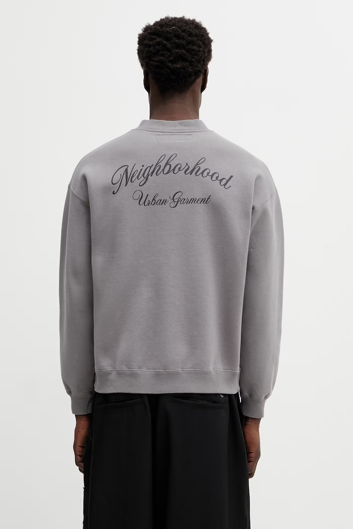 Pamučna dukserica NEIGHBORHOOD PLAIN SWEAT ZIP JACKET LS print siva 252UWNH.CSM06