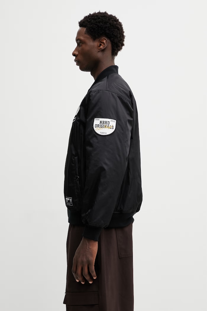 Bomber jakna NEIGHBORHOOD BASEBALL JACKET 252TSNH.JKM04 crna SS26