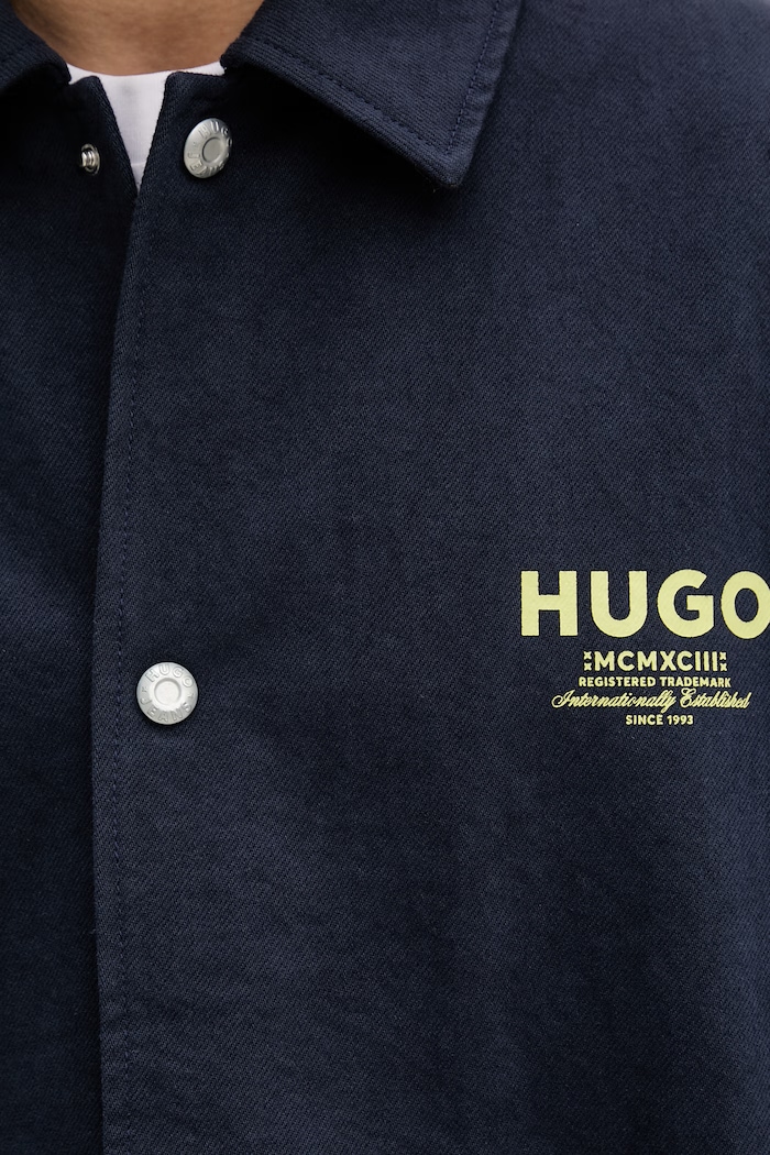 HUGO Blue krátka bunda pánska bavlnená Biyo262D1 50561998 tmavomodrá