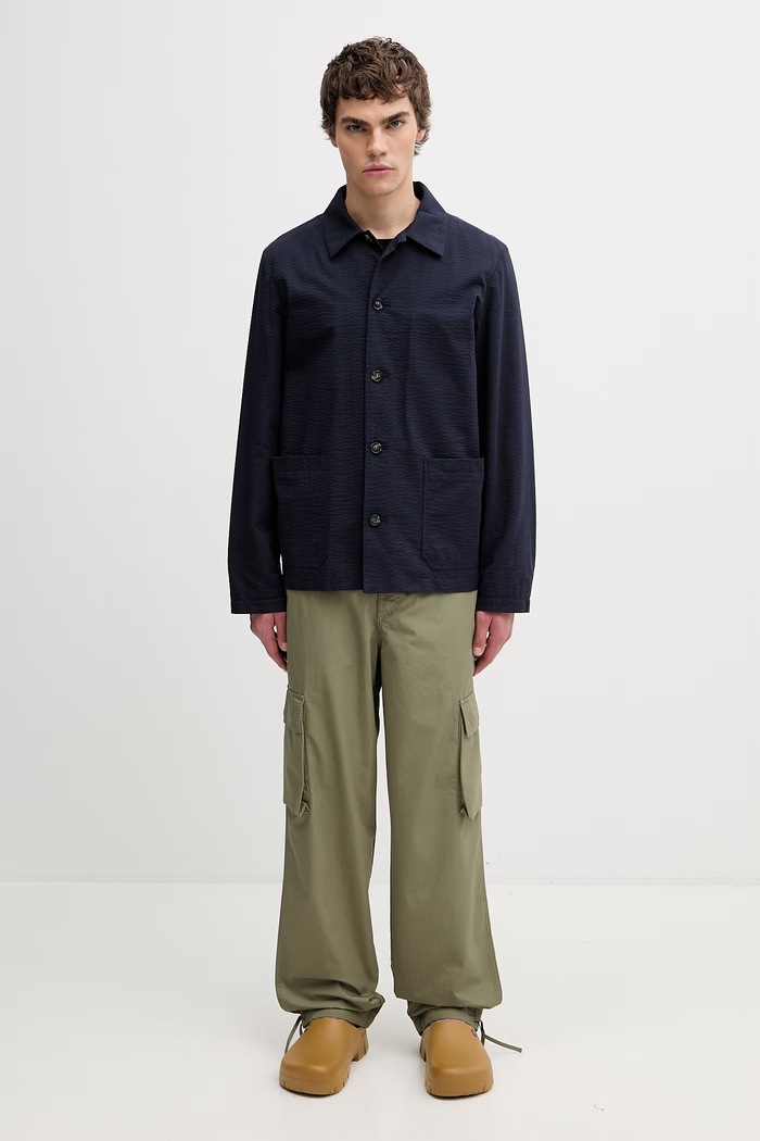 A.P.C. cămașă pentru bărbați din bumbac Veste Brest COGXU.H03210 bleumarin