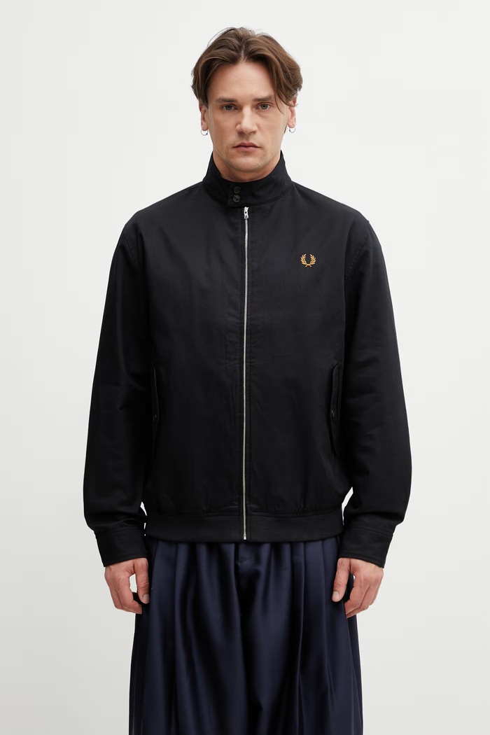Fred Perry kurtka przejściowa męska z bawełną czarny J2317