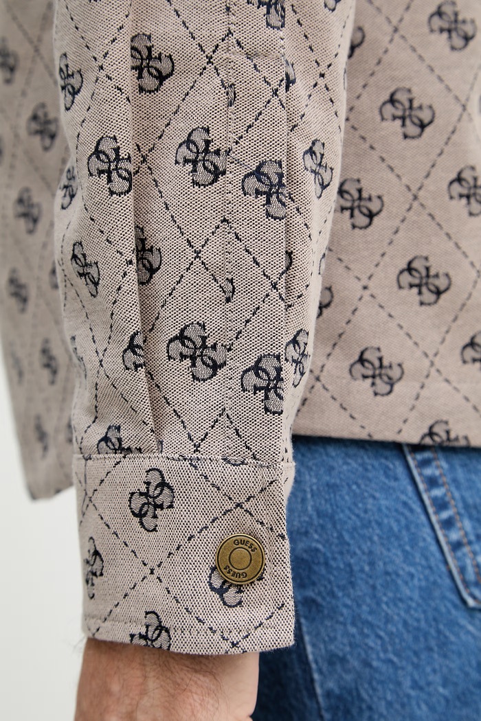 Guess bunda pánska s bavlnou M6GL05.W1661 hnedá