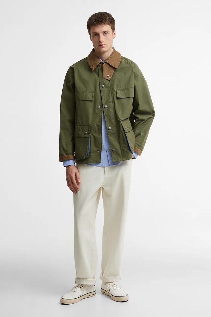 Barbour x Paul Smith Sugarlump Bedale pánska bavlnená bunda MCA1126GN52 zelená SS26