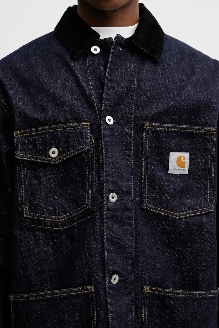 Carhartt WIP Warren Chore Coat kurtka jeansowa męska niebieski I036592.B8902
