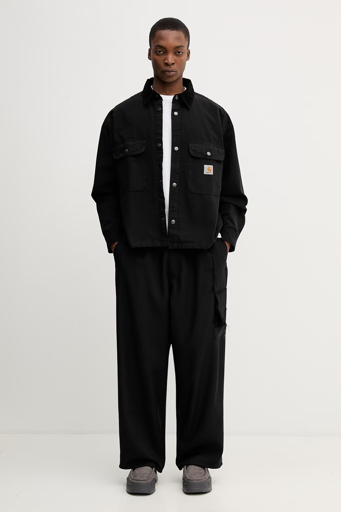Carhartt WIP Prescott Shirt Jac geacă de tranziție din bumbac pentru bărbați I036484.00EGD negru