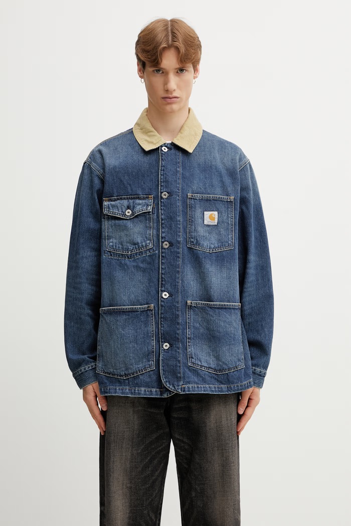Carhartt WIP Warren Chore Coat kurtka jeansowa męska niebieski I036592.2XN4L