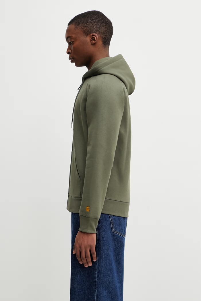 Carhartt WIP Hooded Chase Jacket bluza bawełniana męska I033664.3LRXX zielony SS26