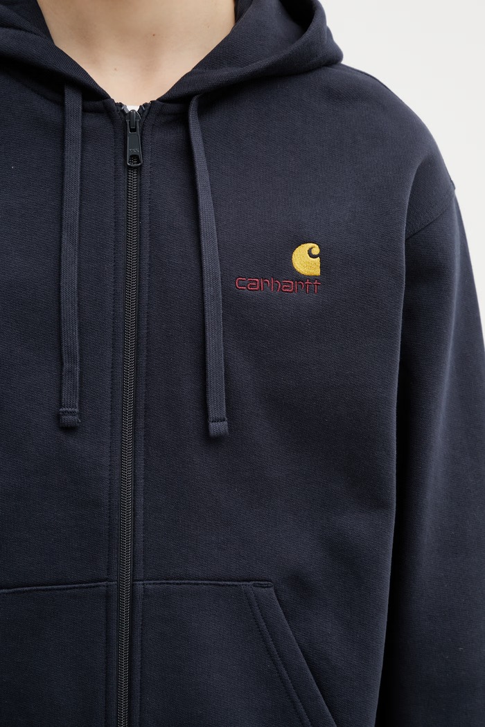 Carhartt WIP Hooded American Script Jacket hoodie with cotton Men's navy I033063.J0XX